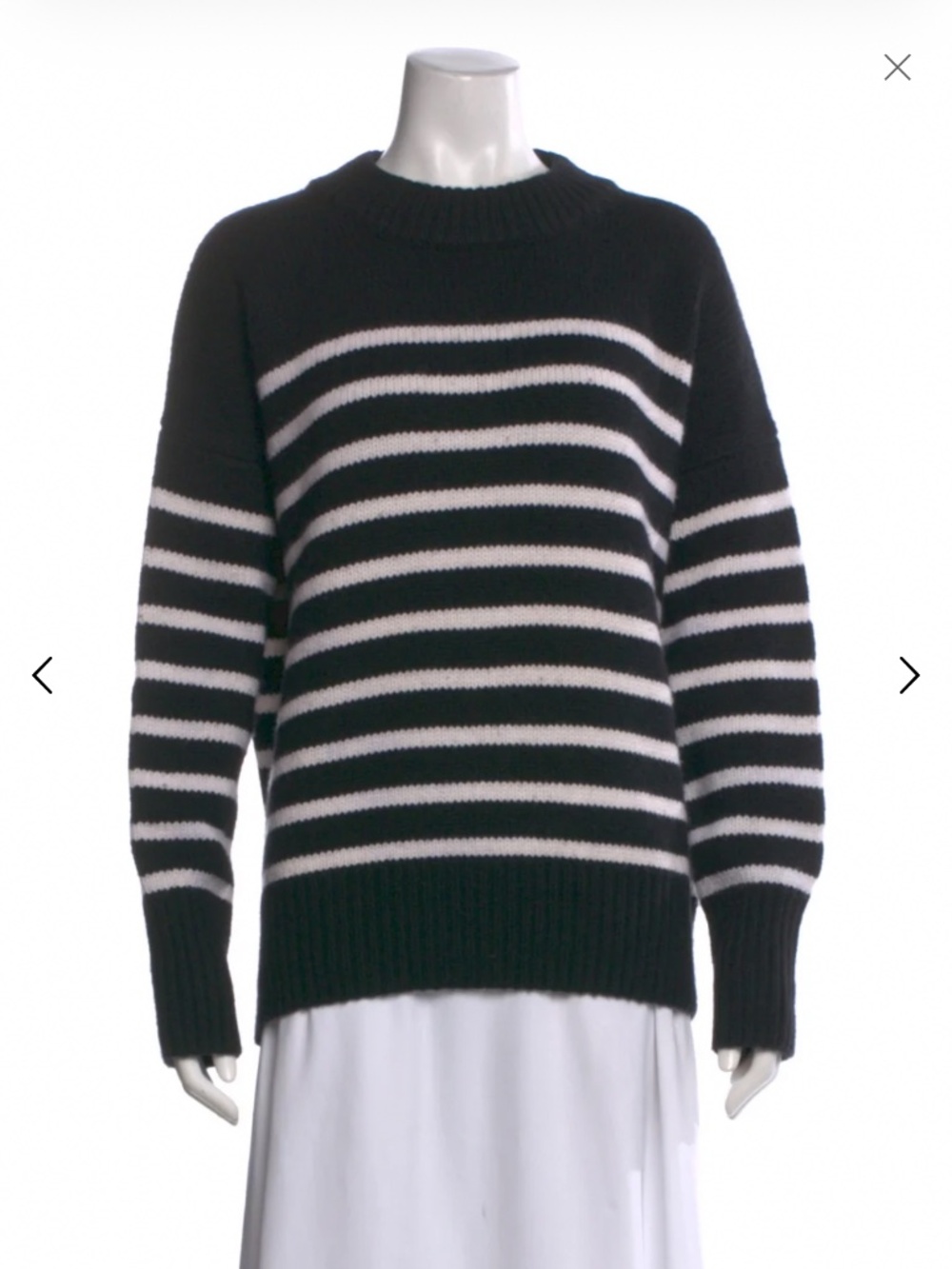 La Ligne Marin Black Stripe Wool Cashmere Sweater - M